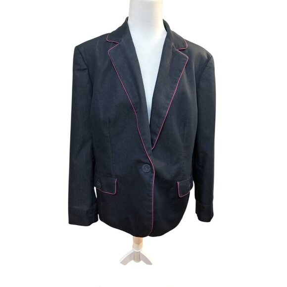 Apostrophe Women's Dark Blazer With Pink Piping & Lining 18W - Picture 1 of 8